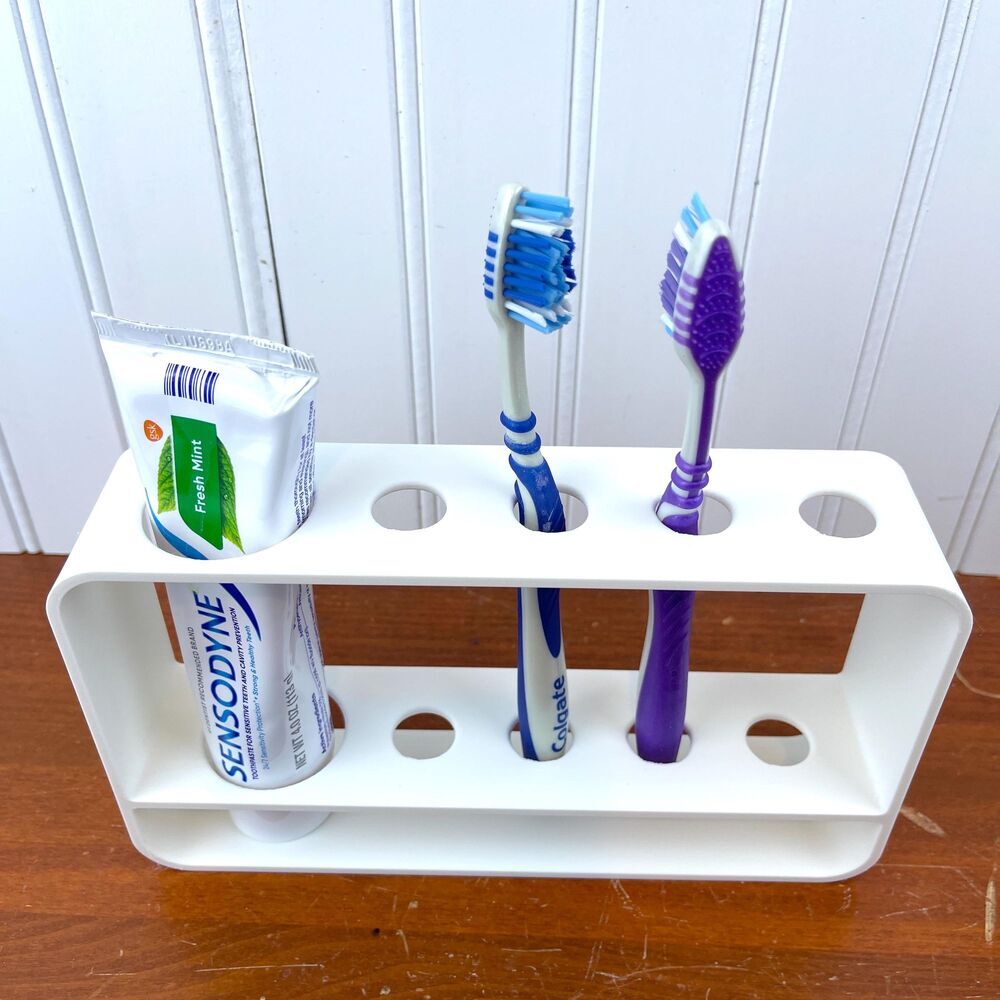 Manual Toothbrush Holder, Dual Toothbrush Toothpaste Holder - Picture 2 of 7